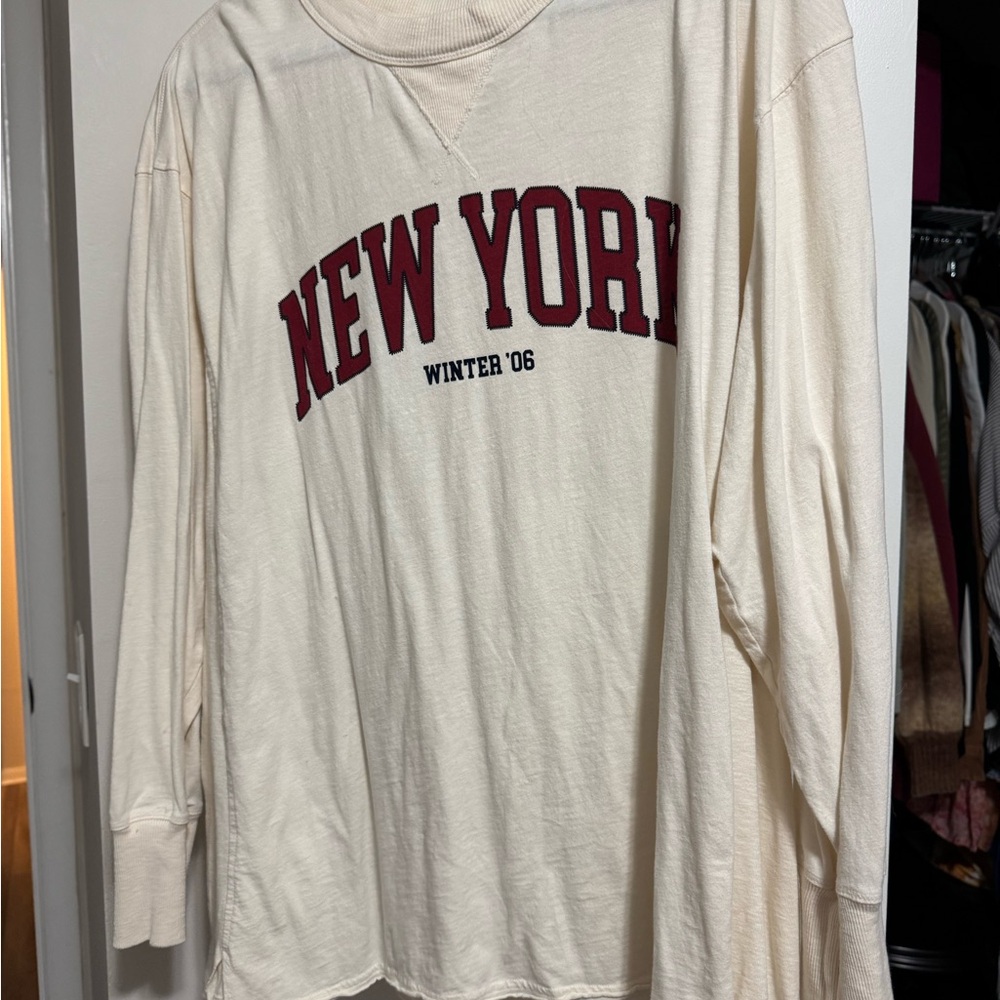 Aerie Cream Long Sleeve Tee